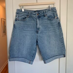 High Rise Cuffed Jean Shorts